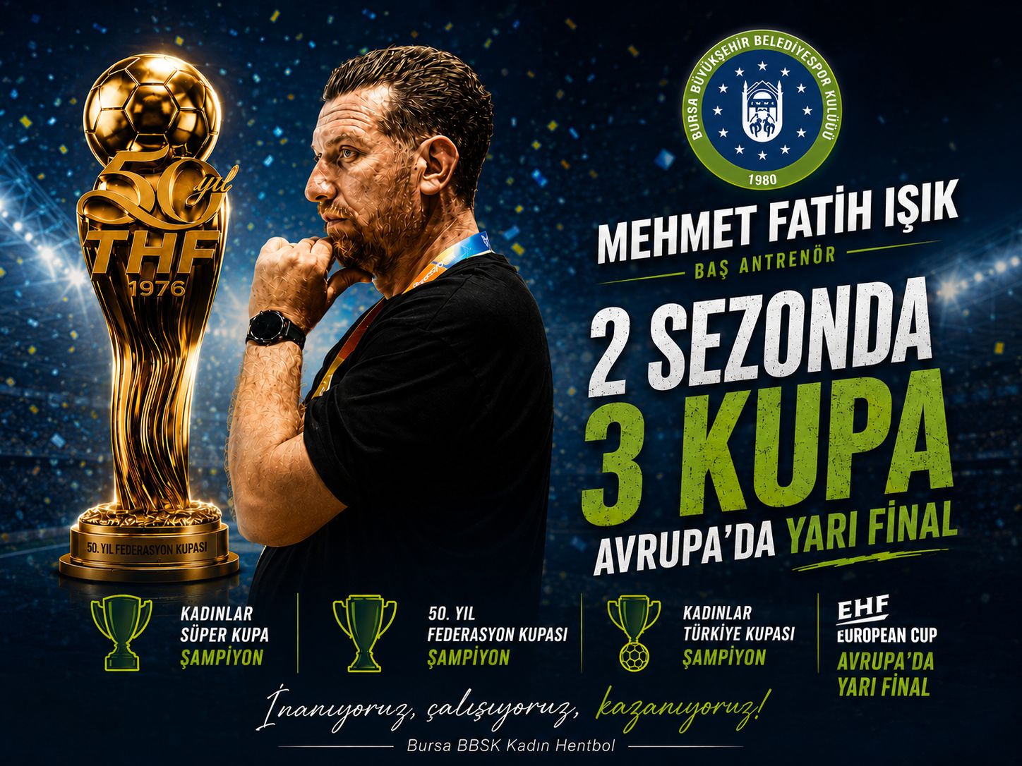 Mehmet Fatih Işık Yönetimindeki Bursa BBSK'dan 2 Sezonda 3 Kupa ve Avrupa'da Yarı Final Başarısı