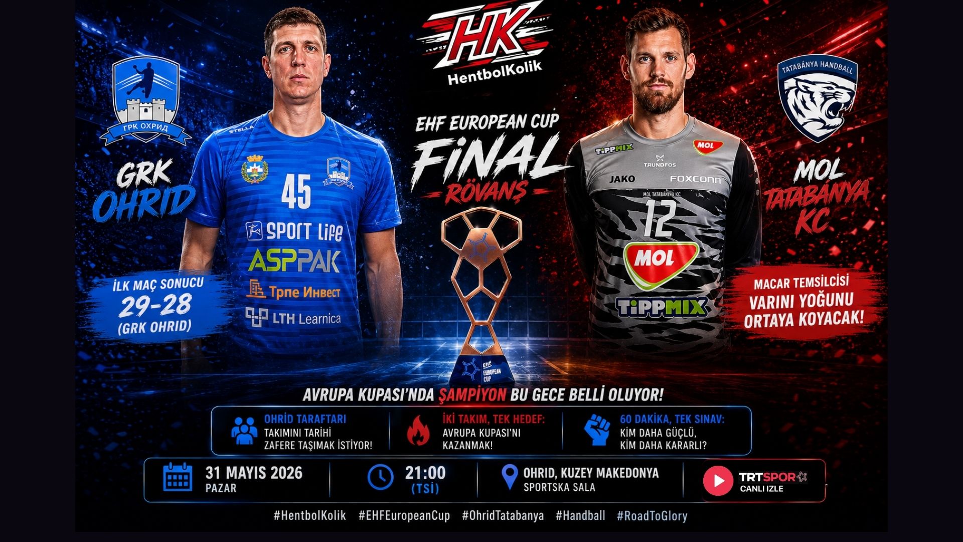 EHF European Cup Finalinde Son 60 Dakika: Ohrid Tarih Yazmanın Eşiğinde