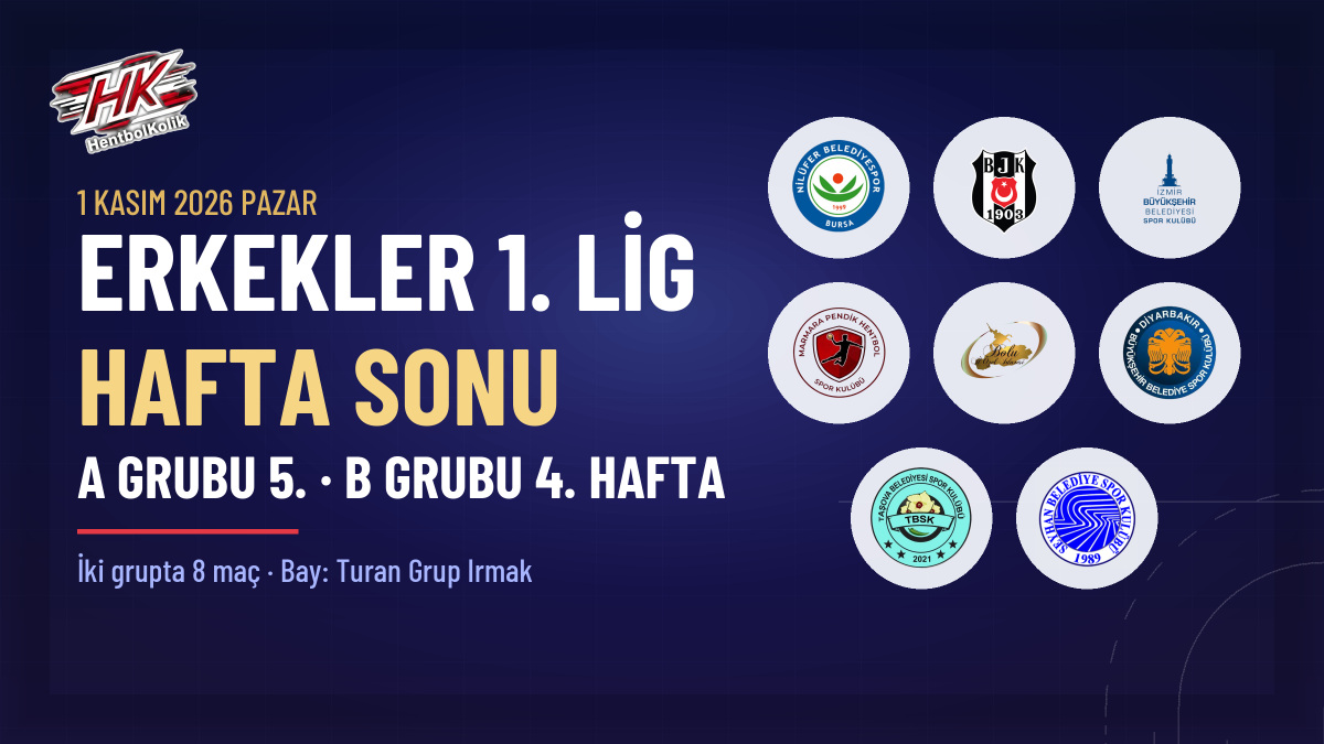 Erkekler 1. Lig 1 Kasım 2026 maç programı