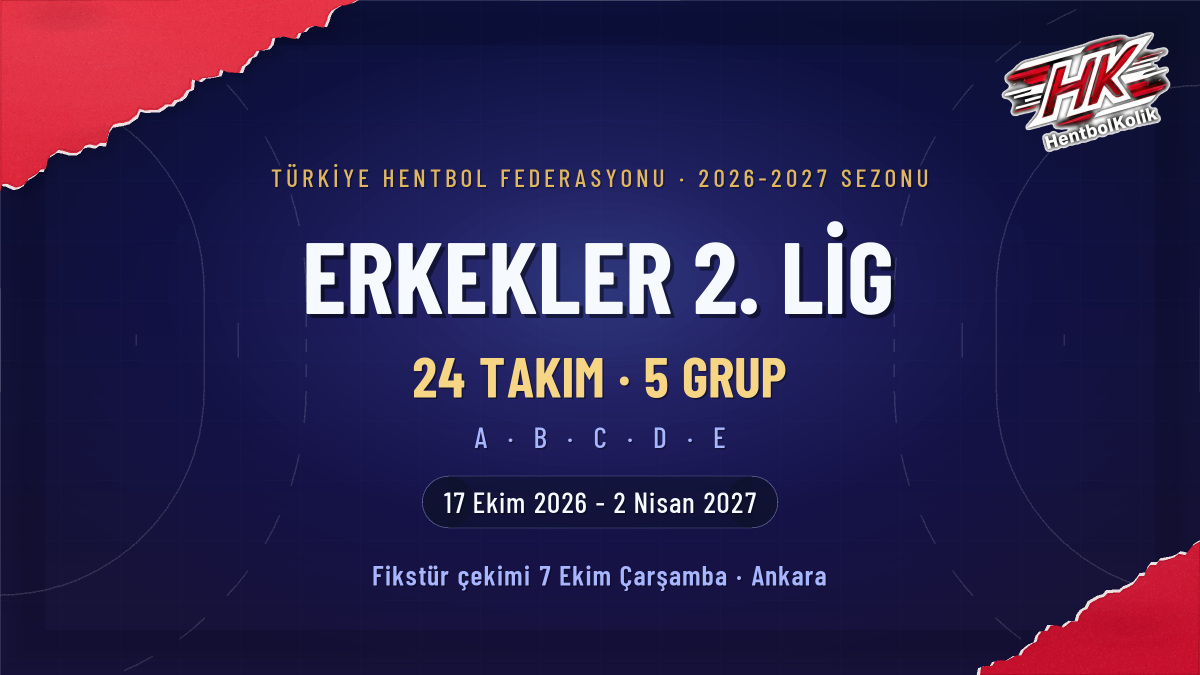 Erkekler 2. Lig'de 24 Takım Beş Gruba Ayrıldı, Fikstür Çarşamba Çekiliyor