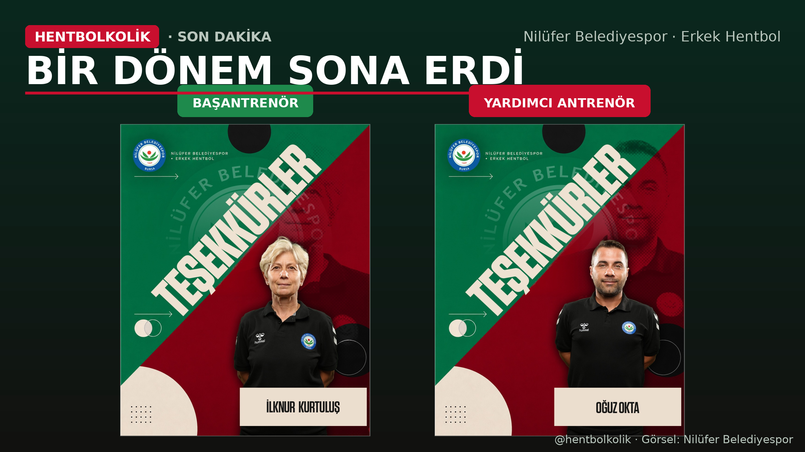 Ayrılan başantrenör İlknur Kurtuluş ve yardımcı antrenör Oğuz Okta